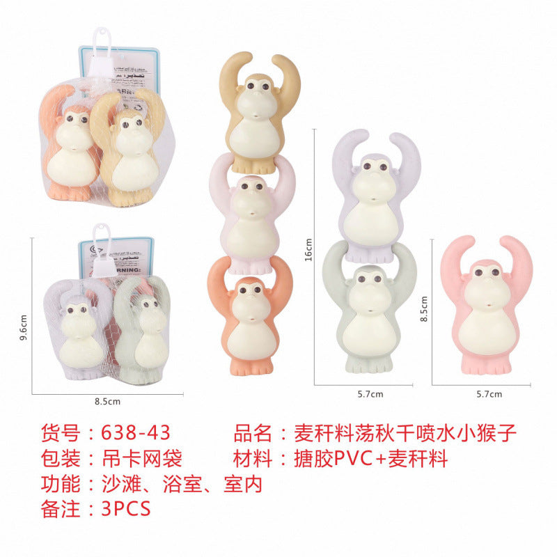 Cross-border export straw glue stacking music water spray marine animal assembly building block children's perception bath bathroom toys