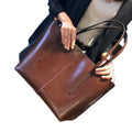 Vintage leather tote bag for women - 2025 new collection - large capacity genuine leather commuter shoulder bag