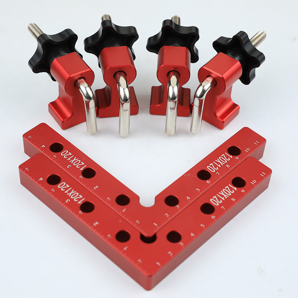 Woodworking right angle fixture, puzzle fixing clip 90 degree right angle positioning ruler, aluminum alloy woodworking right angle positioner