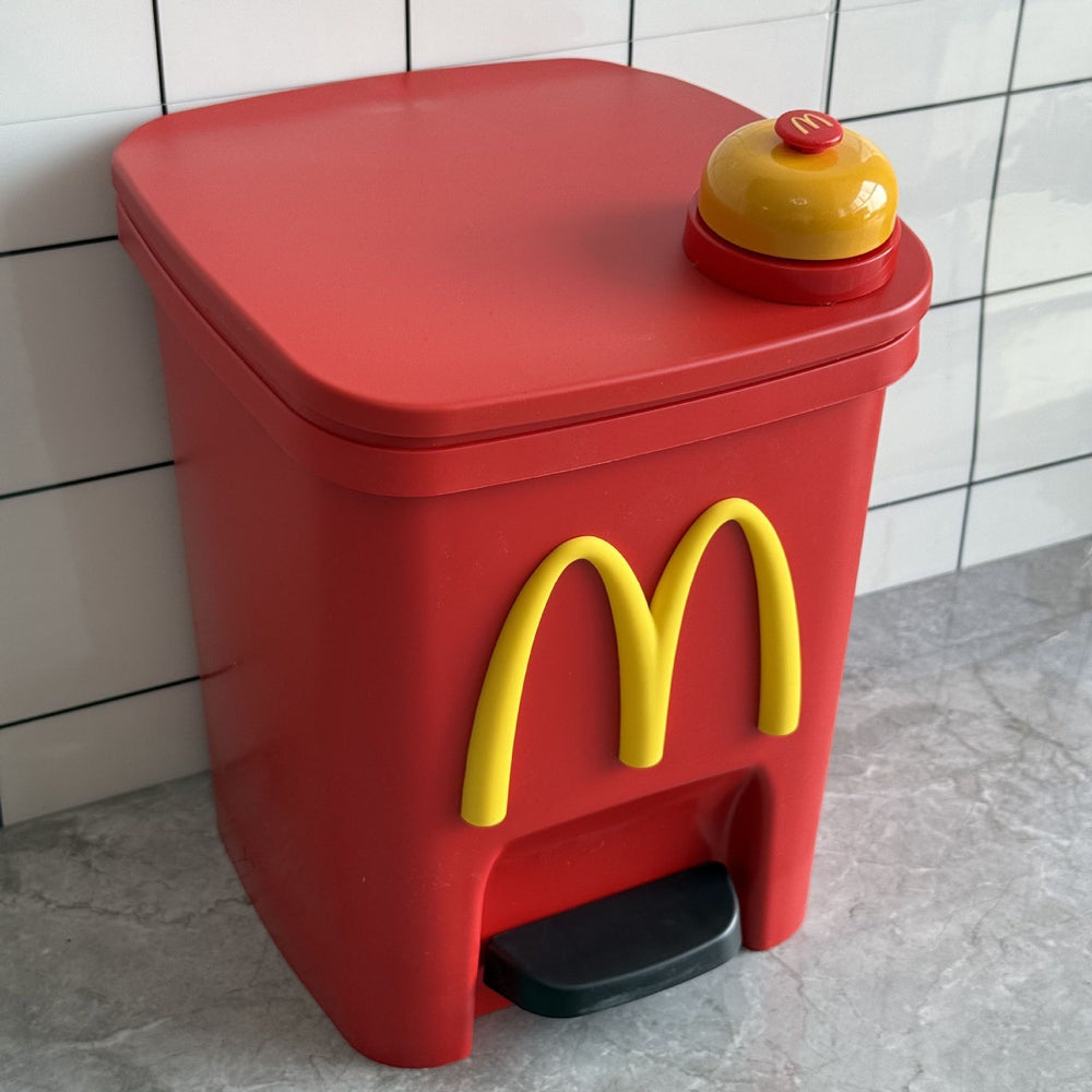 Maimai trash can with lid, cute and childlike, for home, living room, bedroom, silent, large capacity, bathroom, kitchen