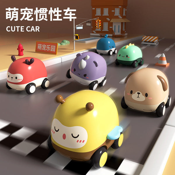Cute pet cartoon animal pull back car infant toy car children inertia car mini baby educational car