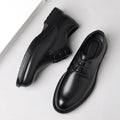 Men's leather dress shoes - business formal, groomsmen, black, versatile, casual, wedding, suit, british style, groom, work shoes
