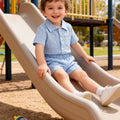 Baby boy casual turn-down collar textured fabric outfit set