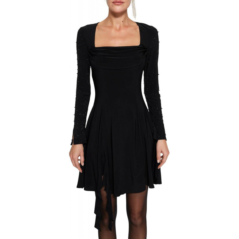 fashion black pearl elegant dress for women, spring  new arrival