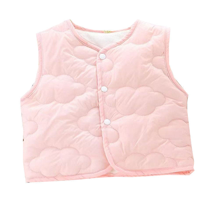 Kids' autumn/winter toddler girl's medium-thick vest, outdoor waistcoat, new infant girl's warm winter vest