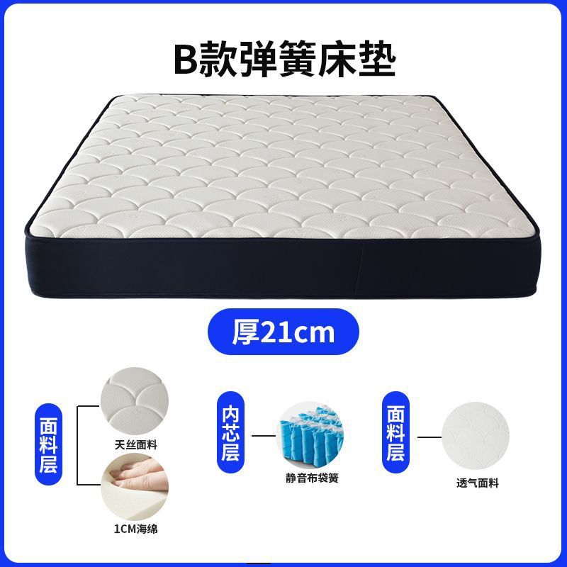 Blue memory box mattress soft sponge light mattress roll bag independent spring mattress thickened latex mattress