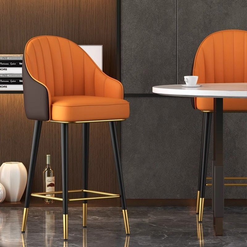 Accessible luxury bar chair front desk bar chair modern casual high stool bar chair for home comfortable sitting back chair