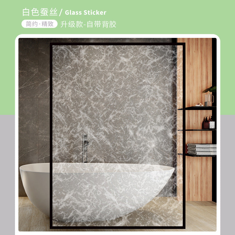 Art glass film with glue Self-adhesive explosion-proof glass film Shopping mall office transparent partition film Factory wholesale