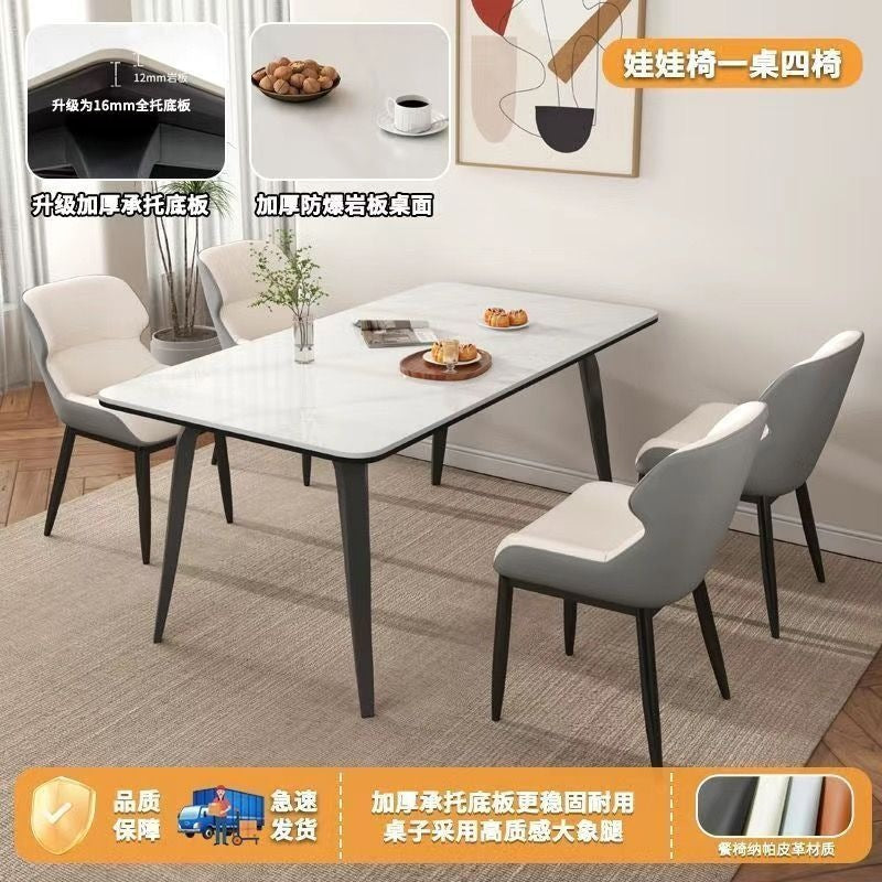 Rock slab dining table for home fully supported dining table and chair combination italian normcoreclassy modern casual rectangular dining table