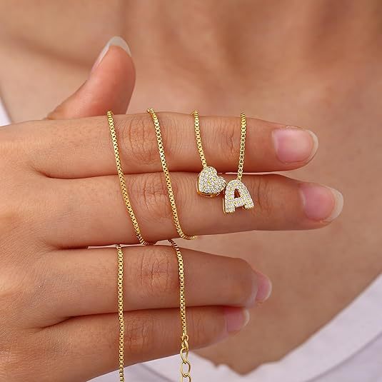 new fashion minimalist cute letter gold heart necklace, 18k gold plated women's necklace