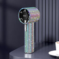 Gold diamond small handheld fan usb rechargeable mini turbine electric fan portable high-speed powerful hand fan