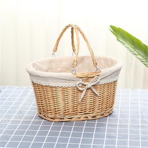 Rattan picnic basket, picking basket, storage basket, shopping basket, bamboo basket, gift basket, wicker fruit basket, hand basket, grocery basket