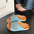 2025 new french retro chunky sole single buckle french sandals & slippers - summer outdoor wear, unisex, export quality