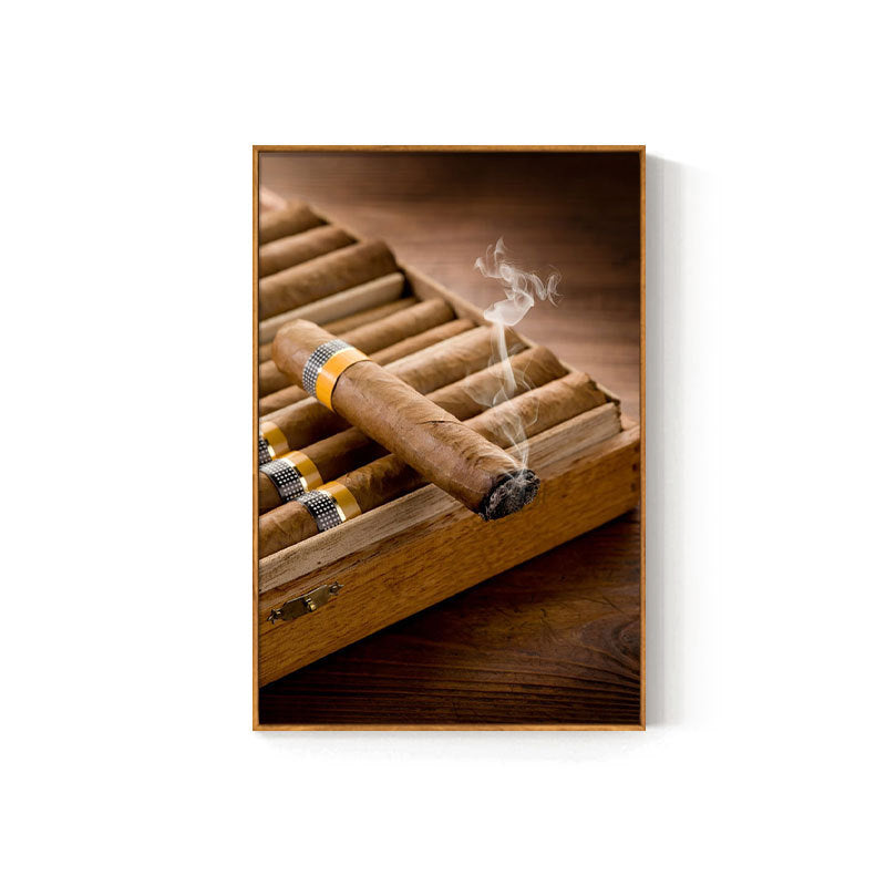 Cigar bar hanging painting American bar high-end club nightclub box wall decoration painting whiskey tobacco and alcohol shop mural