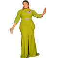 Fashion cross-border export fashion women's sexy slit long skirt african  plus sizehigh waistdress