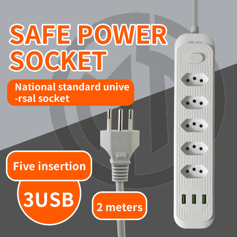 3-position 4-position 5-position socket usb power strip power strip brazilian socket south american socket paraguay socket