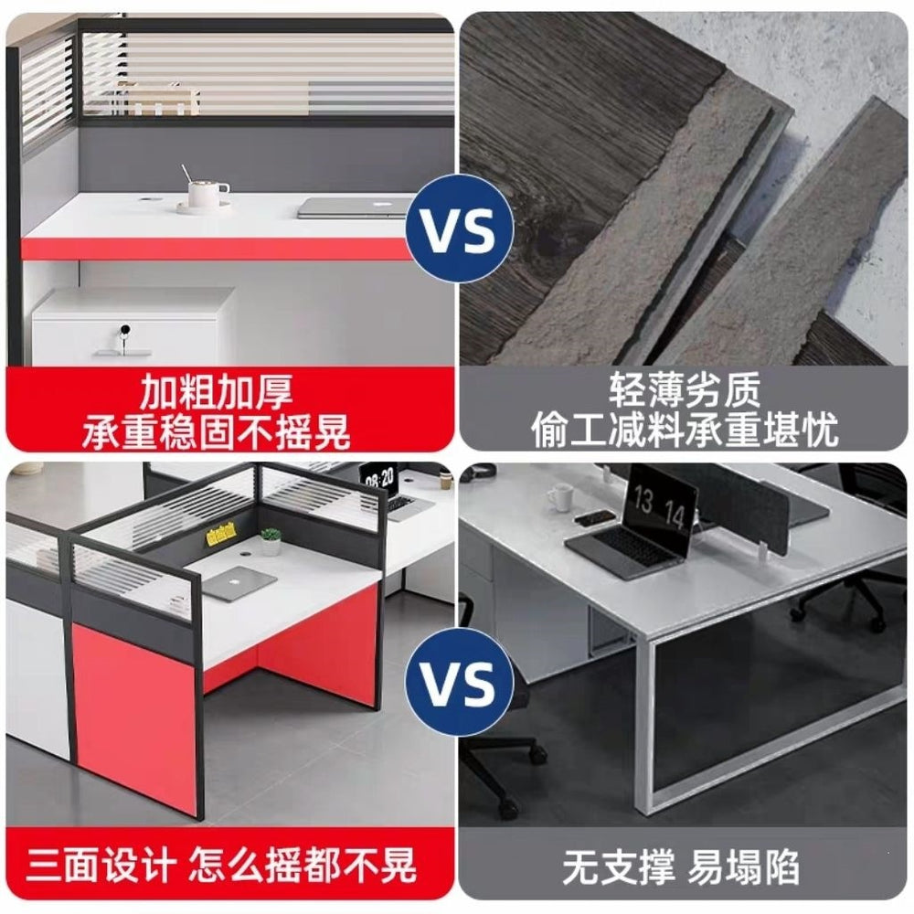 Office desk and chair set, staff workstation, desk, single/double desk, partitioned desk, soundproof desk - clearance sale