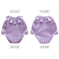 Girls' european and american style spring/autumn long-sleeve ruffle solid color romper jumpsuit outfit