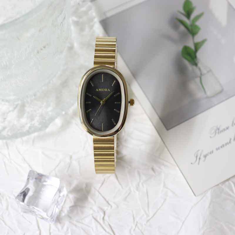 Niche style design oval watch for women accessible luxuryniche stylecasualelegant women's female students junior high school quartz watch