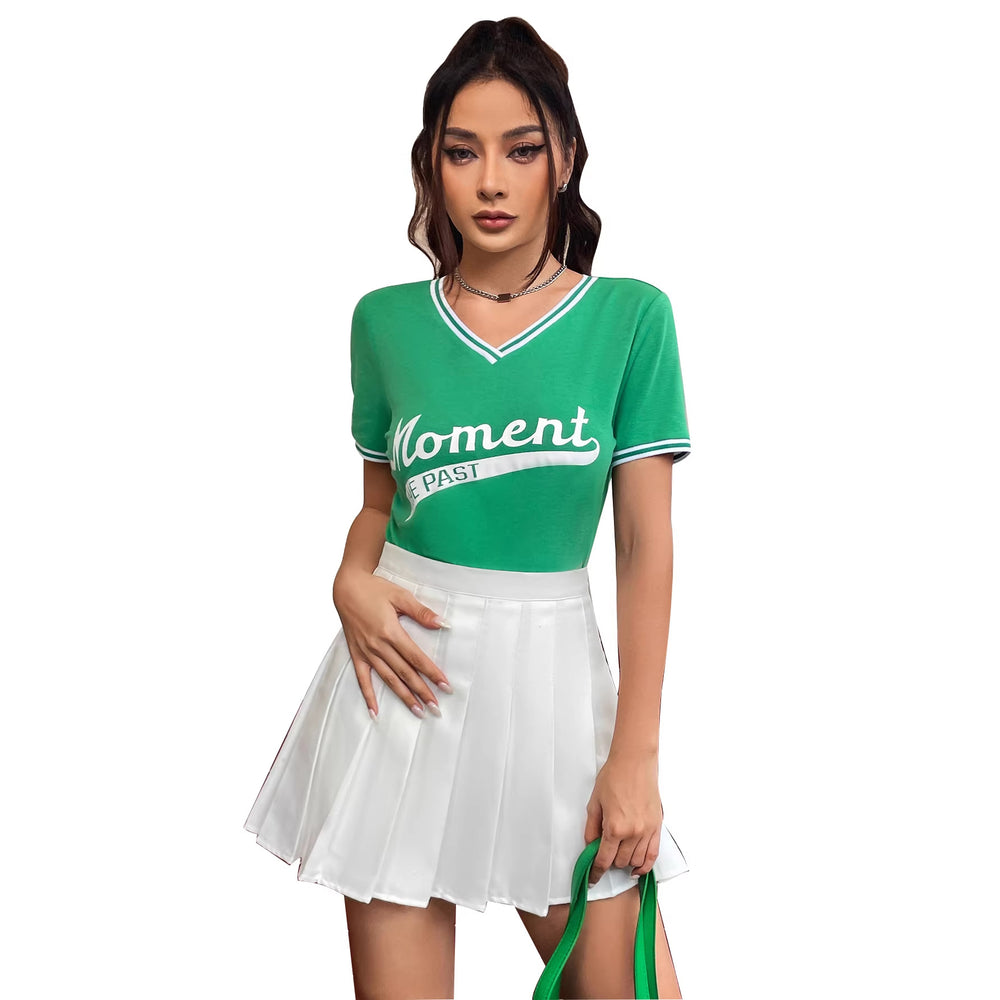 Pre-sale-92189# cross-border women's short-sleeved t-shirt women's letter printed loose trendy brand t-shirt