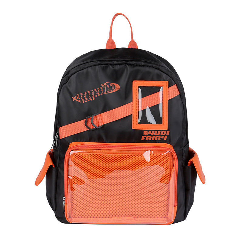 New fashionable Korean version pain bag transparent primary and secondary school student schoolbag men's and women's large-capacity college backpack travel backpack