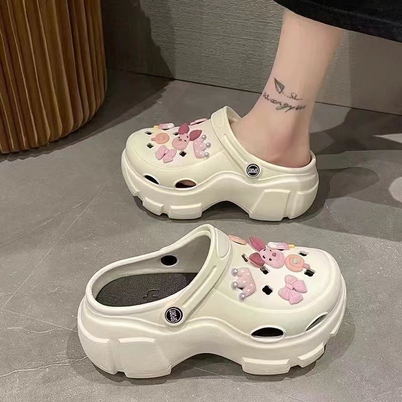 Thick sole crocs women's new arrival heightenednon-slipfashionpopular popular beach sandals outwear summer wholesale