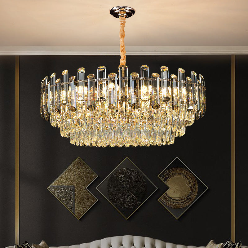 Crystal chandelier living room light 2023 new light luxury simple modern villa high-end atmosphere bedroom dining room lighting