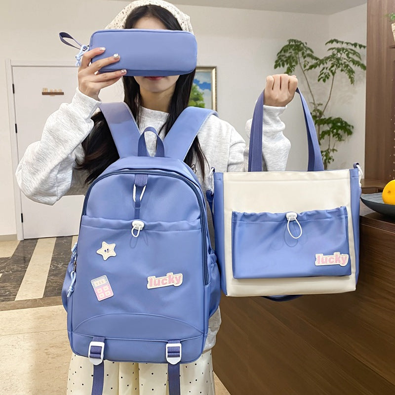 School bag for girls, primary and secondary school students, new backpack, multi-functional large-capacity backpack, cute versatile college style school bag