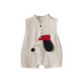 Summernew arrival sleeveless khaki cartoon summer baby clothes baby jumpsuit summer thin front cardigan rompers