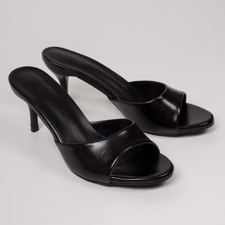 Aliexpress  new summer high heel stiletto sandals women's flip-flops patent leather plus size women's shoes cross-border e-commerce