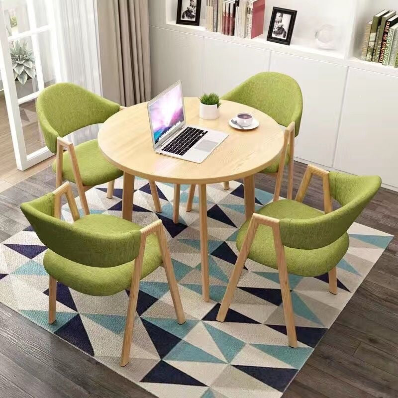 A brief discussion on table and chair combination coffee shop milk tea shop round table office casual small apartment dining table scandinavianfor home