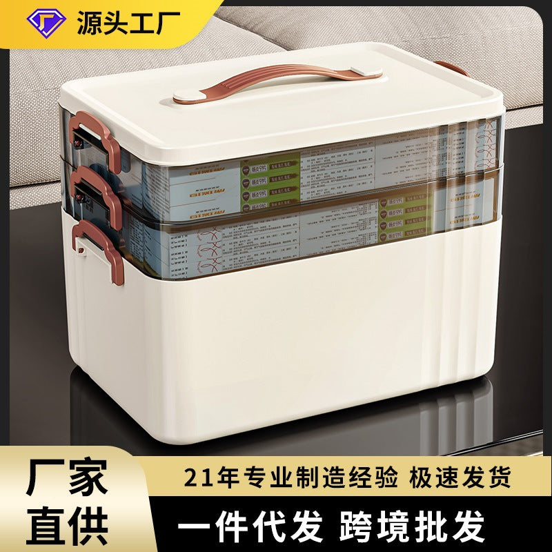 New large household medicine box, large-capacity household medicine box, multi-layer drug classification, storage and sorting box