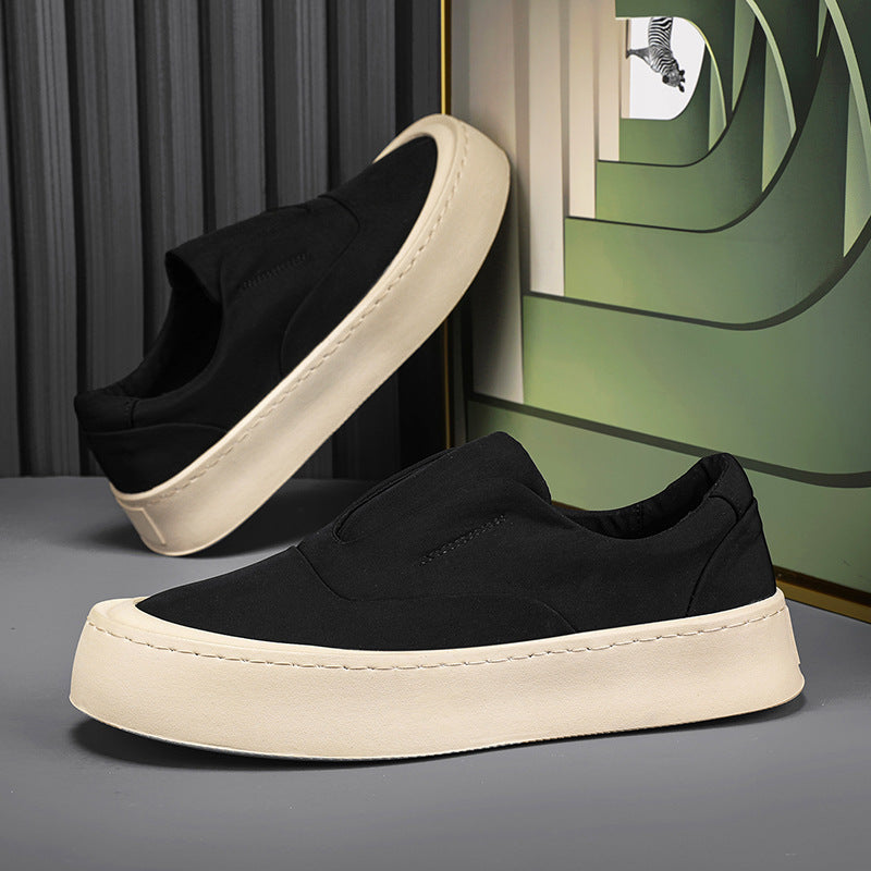 Canvas men's shoes 2025 winter new anti-slip thick sole breathable lightweight slip-on sneakers men's athletic shoes