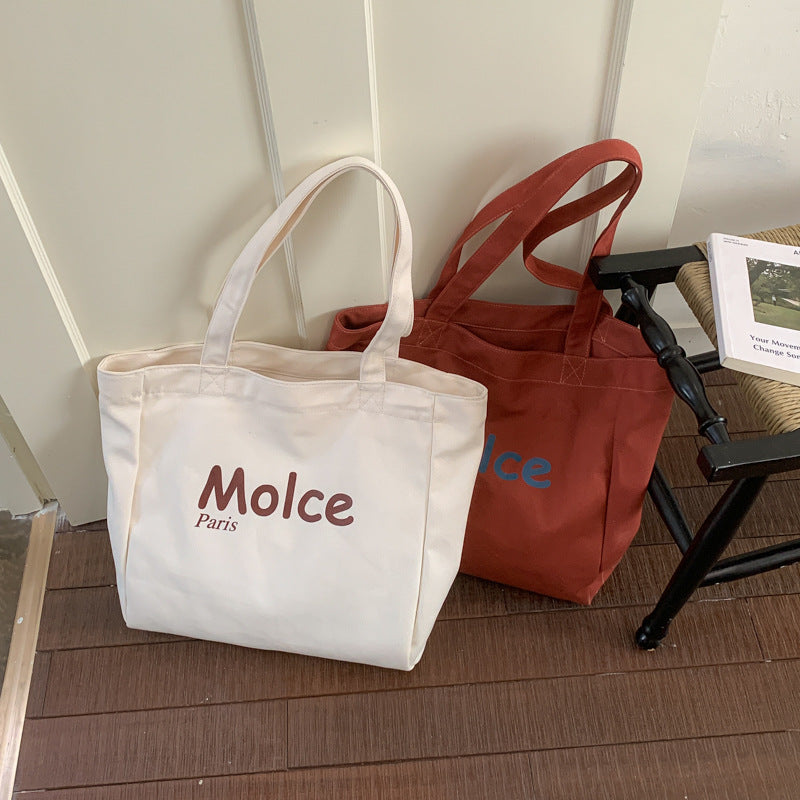 2026 hot-selling women's large capacity practical tote bag - student school bag with letter print canvas/oxford cloth