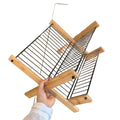 Popular foldable dish storage dish rack, bamboo drain rack, countertop multi-functional kitchen storage rack, multi-layer