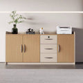 Four-door low cabinet with three drawers