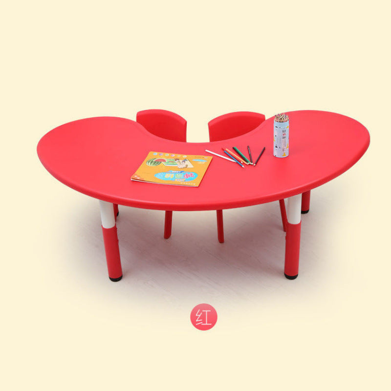 Children's table and chair set Kindergarten table and chair Baby painting game learning desk Plastic lifting moon creative table