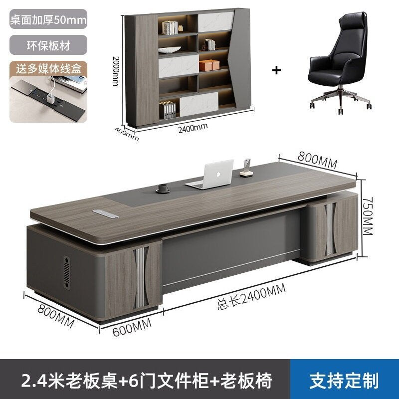 Boss desk accessible luxuryclassy executive desk manager desk casual modern president office desk and chair combination