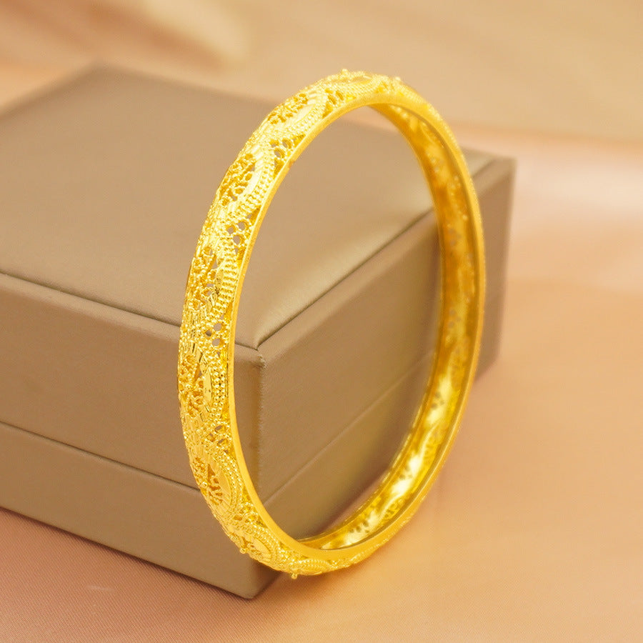 wholesale 24k gold plated bangle dubai wedding indian nigerian women's bridal gold sand bangle jewelry