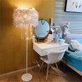 Crystal feather ins creative floor lamp wedding living room study bedroom bedside table lamp beauty anchor fill light