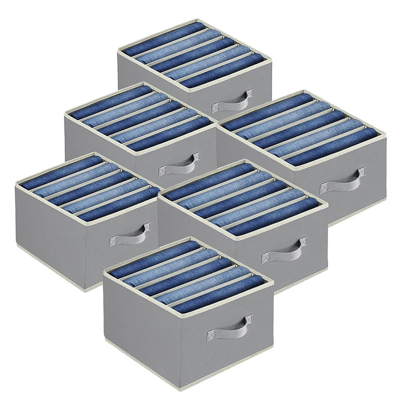 Pants storage artifact, household wardrobe, layered clothes, sorted boxes, folding drawers, clothing storage boxes