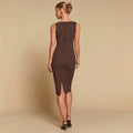 new arrivalfashionelegantstripes hip skirt sleeveless waist slit slimming look longdress