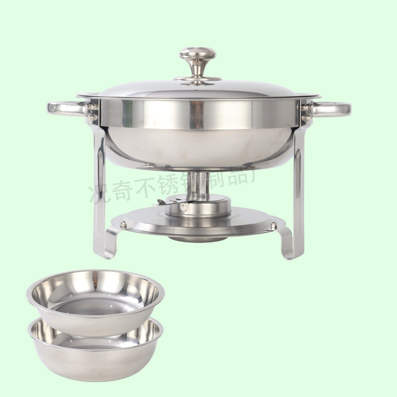 5qt stainless steel gold round furnace insulation buffet furnace suitchafingdishbuffetsetcross-border