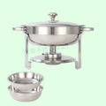 5qt stainless steel gold round furnace insulation buffet furnace suitchafingdishbuffetsetcross-border