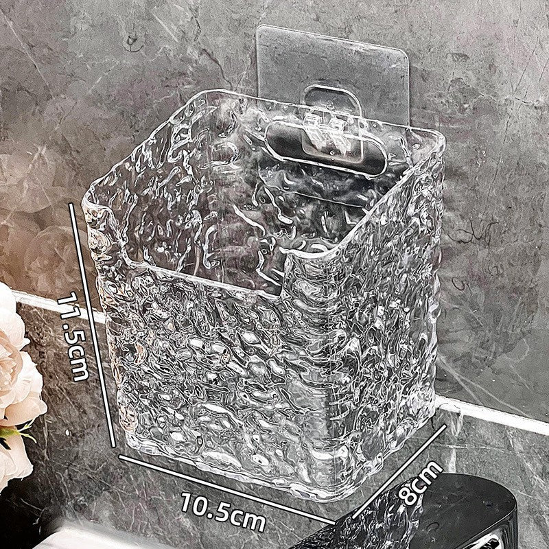 Desktop storage box Household bathroom Bedroom cosmetics Lipstick sundries storage box Transparent corrugated storage basket Wholesale