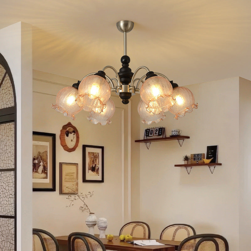 French antique living room bedroom chandelier American retro Bauhaus solid wood dining room lighting full spectrum bedroom light