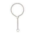 2025 amazon export new heart ring sliding chain necklace - trendy punk cuban y-chain design for women