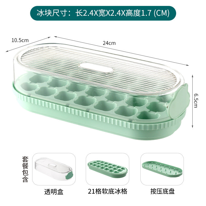 Ice cube mold ice gridsfor homefood grade ice making handy gadget ice ballsatchel ice box large capacity refrigerator ice storage box