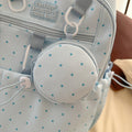 Korean style ins wind dot backpack with headphone holder - cute, fresh, and casual backpack for middle school, high school, and college students