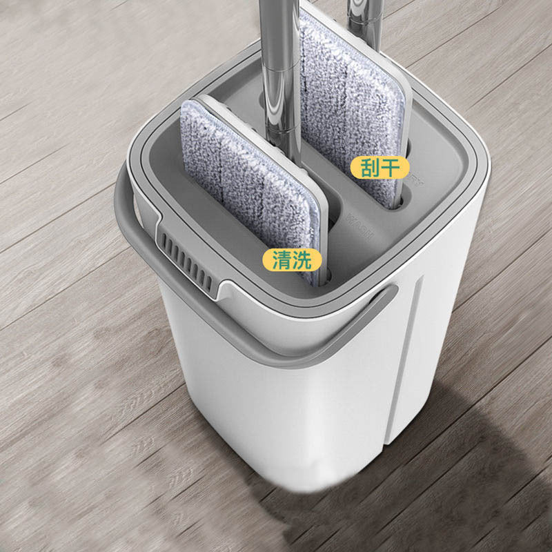 Popular lazy mop mopping handy gadgetfor homerotate dry and wet separation hands-free flat mop bucket one mop net set